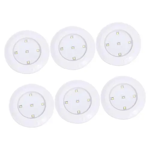 Produktbild: UKCOCO 6st Decken-touch-lampe Led-puck-licht Flur Deckenleuchte Treppenlampe Pat Nachtlampe Batteriebetriebenes Licht Unter Schrankbeleuchtung Wandleuchte Fernbedienung Weiß Küchenschrank