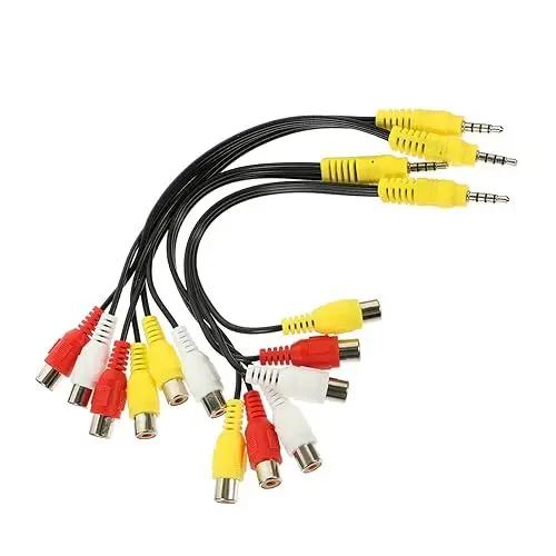 Produktbild: UKCOCO 2 Sets 3-Wege-Audio-Splitter-verlängerungskabel Aus Reinem Kupferdraht Konverterkabel Keine Stoßübertragung Für Set-Box/videorekorder/Fernseher 4 Stück X 2