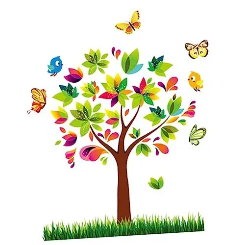 Produktbild: UKCOCO Abnehmbare Wandaufkleber Diy-kunst-wanddekor Entfernbare Aufkleber Kinderzimmerdekoration Abnehmbarer Wandaufkleber Wandtattoo Diy Wandkunst Applikationen Bunt Drei Generationen