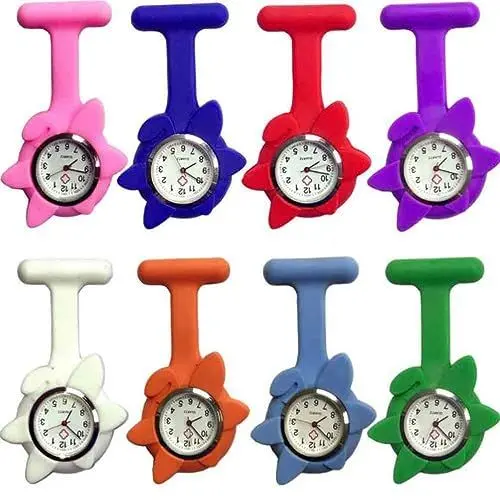 Produktbild: UKCOCO Anstecknadel Für Krankenschwestern Taschenuhr Geschenk Beste Uhren Für Krankenschwestern Bergsteigeruhr Grad Geschenk Überlebensuhr Blütenform Fräulein Lipgloss