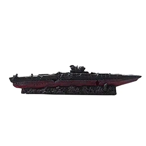 Produktbild: UKCOCO Aqua-Harz-Dekoration Schiffsdekorationen Für Aquarien Schiffswrack-Aquarium-Ornament Aquarium-versteck Kriegsschiff-u-Boot-Modell Aquarium Versunkenes Schiff Tierkiste Miniatur
