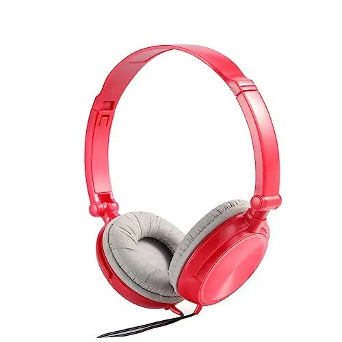 Produktbild: UKCOCO Bass-kopfhörer Mit Mikrofon Lautstärkeregler Rot Over-Ear-kopfhörer Für Smartphones Laptops Und Tablets Zufällige Farbe
