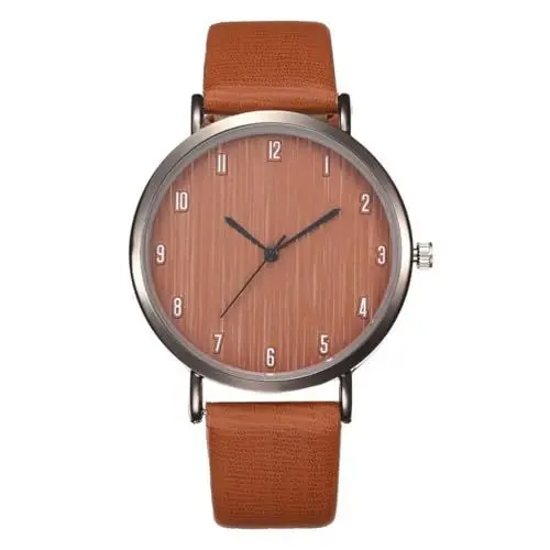 Produktbild: UKCOCO Damen Armbanduhr Lederarmband Uhr Edelstahl Leder Uhr Leicht zu lesen Uhr große Zifferblatt Zahl Uhr Damen Geschenke Beige, 0.8X4X23.8cm, Riemen