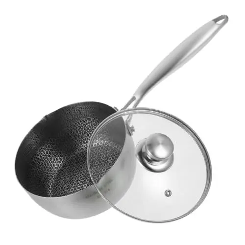 Produktbild: UKCOCO Wok Aus Edelstahl Waben-antihaftpfanne Flacher Boden Einfach Zu Verwenden Bratpfannendeckel