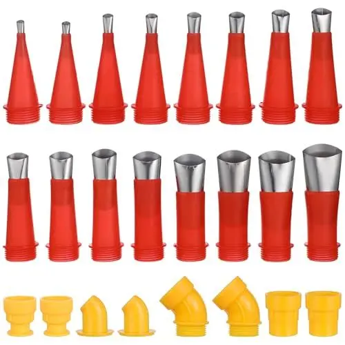 Produktbild: UKCOCO Edelstahl Dichtungsdüse Edelstahldüsen Satz: 24 Stück Dichtungsfinisher Einteiliger Dichtmittel Finishing Werkzeug ür KüChe Badezimmer
