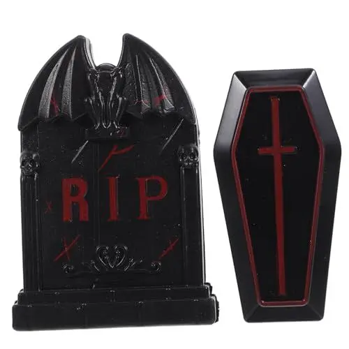 Produktbild: UKCOCO Halloween Grabstein Teiliges Kunststoff für Spukhaus Miniatur und Grabstein Kreative und Sichere Halloween Dekoration für Garten und Innenräume