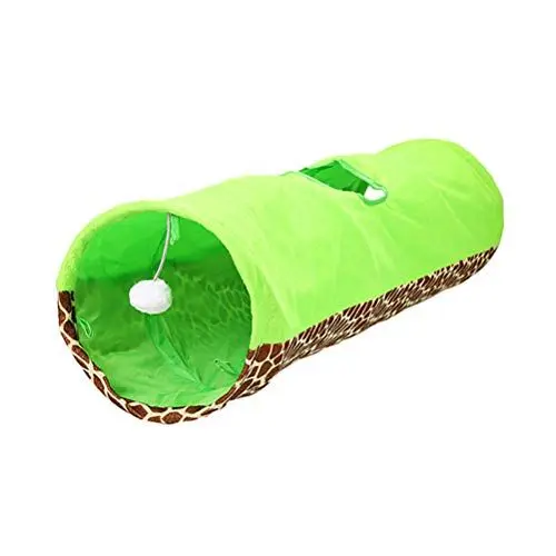 Produktbild: UKCOCO Katzentunnel - Katzenspielzeug Cat Faltbarer Tunnel Green Fuzzy Cat Zelt Haustier Spielzeug Warm Plüsch Katzen Tunnel