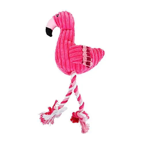 Produktbild: UKCOCO Kauspielzeug für Hunde, Plüsch, Flamingo, Squeak-Form, Spielzeug, Zähne, interaktive Reinigung (Rosa)