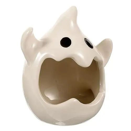 Produktbild: UKCOCO Keramik Kerzenhalter für Halloween Kreative Tischdekoration Teelichthalter im Geisterdesign für Gruselige Partys und Festliche Anlässe