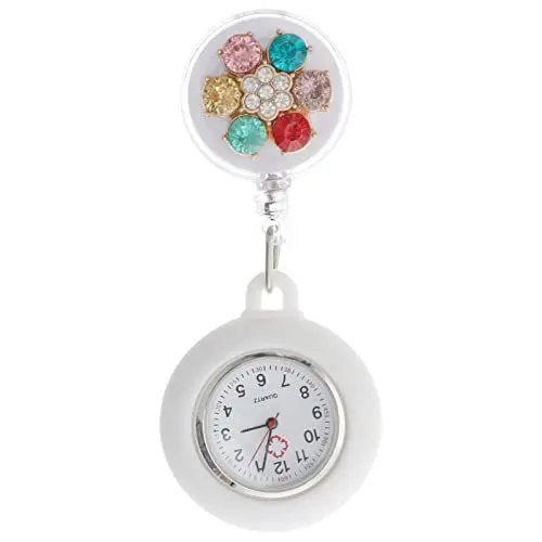 Produktbild: UKCOCO Krankenschwesteruhr mit Clip Schwesternuhr Armbanduhr Pflegeuhr Fob Uhr Arzt Taschenuhr Personalisierte Brosche Ansteckuhren für Pflege Damen Schwestern Geschenke
