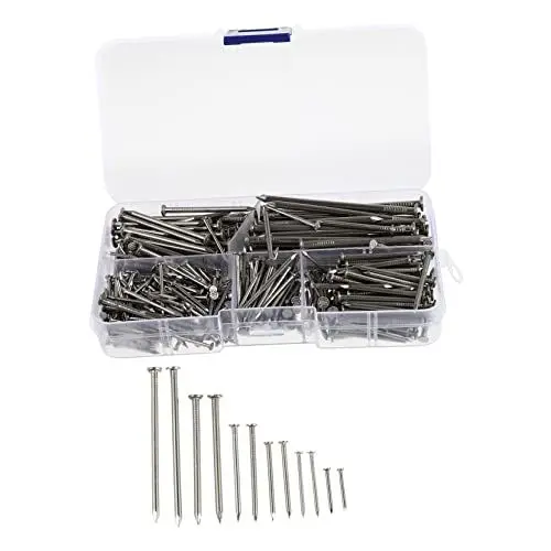 Produktbild: UKCOCO Rundkopfnägel 460 Stück fremde Nägel Dübel und für Trockenbau Metallnagel kleine Nägel Nagelsortiment Handbuch Suite Befestigungsnägel Beton runder Nagel Rostfreier Stahl Bausätze