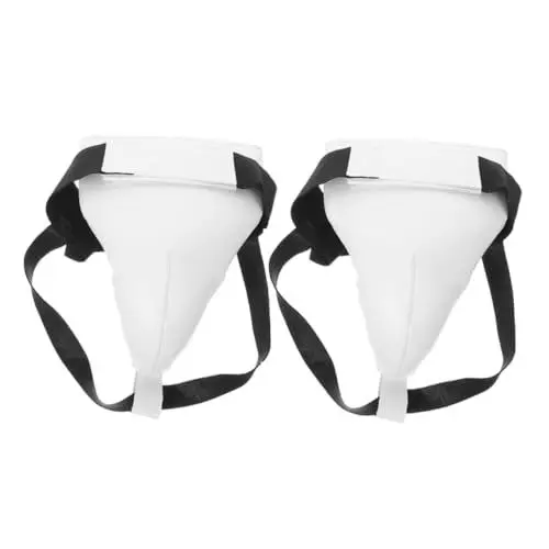 Produktbild: UKCOCO Sportlicher Schrittschutz Professional Für Männer Stanzen Ausbildung Abdeckung Erwachsene Ausrüstung Auswirkung Blau Leistenbecher Tiefschutz Trainieren Zwickel Ziel Schwamm Weiß