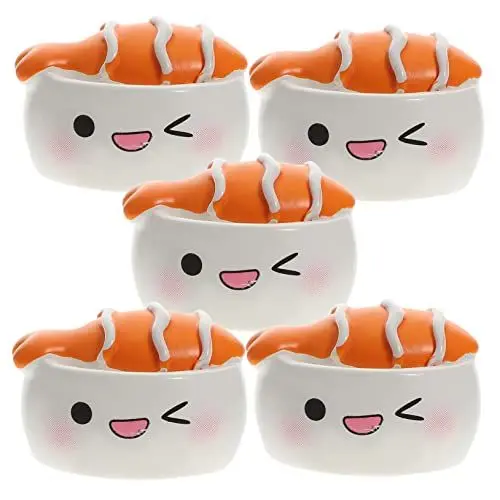 Produktbild: UKCOCO Sushi Zubehör 5 Stück Emo Puppen Ornamente Landschaft Mini Sushi Dekorative Verzierung Sushi Anhänger Mini Lebensmittelmodell Winziges Essen Winziges Sushi Ornament Cartoon Sushi Figur