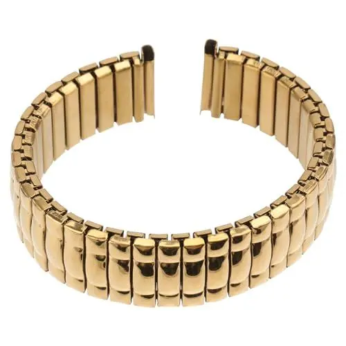 Produktbild: UKCOCO Uhrenarmbänder Uhrenarmband Edelstahl Gold Uhrenarmband Edelstahl elastisches Uhrenarmband für Männer (Golden 18mm) Herren Uhrenarmband Uhrenarmbänder Für Männer