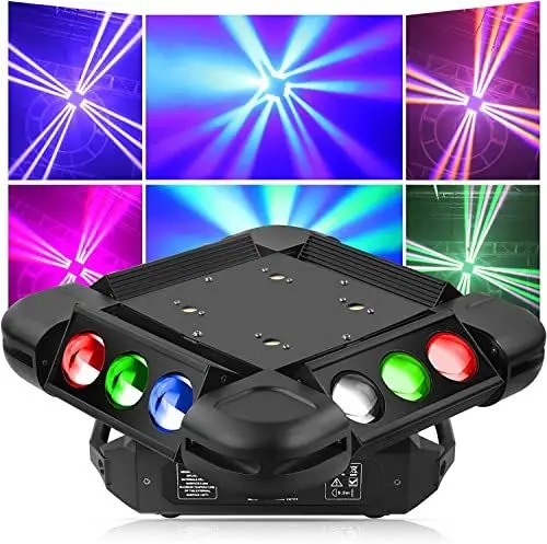 Produktbild: UKing Moving Head 12 LED 150W Beam Bühnenlicht RGBW Disco Party Licht, 16CH LED Moving Heads DMX Auto Musik Aktivierung Stroboscooplicht Discolichteffekt für Party DJ Disco Bar Bühnenlicht