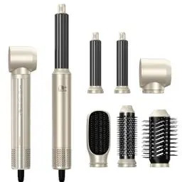 Produktbild: UKLISS 6 in 1 Air Styler Set, 110000 U/Min Warmluftbürste Set mit Ionen Haartrockner Bürste, Lockenstab Automatisch, Glättbürste, Haarstyler für Freuen Trocknen, Glätten, Locken, Volumen, Styling
