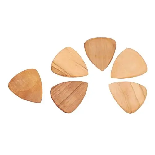 Produktbild: Ukulele-Holz-Plektrum, Daumen geschlitzt Komfortabler Griff Holz-Gitarren-Plektren als Geschenk zum Erlernen von Musikinstrumenten(#2)
