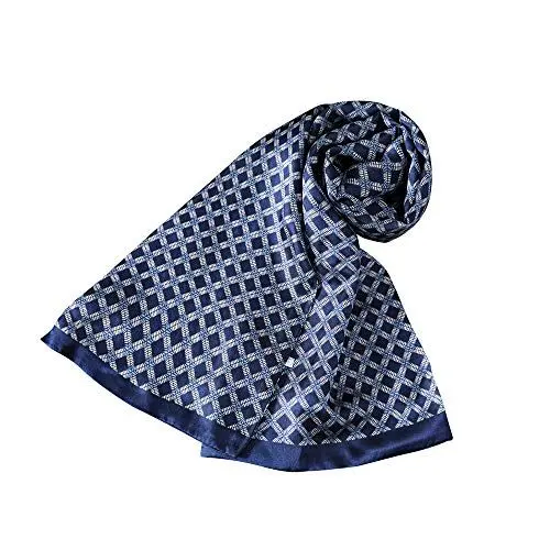 Produktbild: UK_Stone 100 % Fancy Nature Seiden-Foulard-Schal, Herren-Anzug-Zubehör, Blau #1, Einheitsgröße