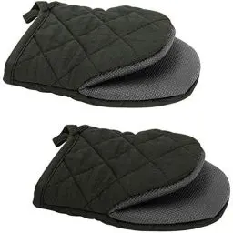Produktbild: Ulable Mini-Ofenhandschuhe, hitzebeständig, rutschfest, Neopren, Baumwolle, mit Schlaufe zum Aufhängen, für Mikrowelle und Backofen, 2 Stück