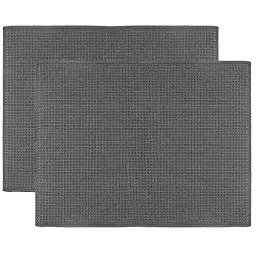 Produktbild: Ulable Trockenmatte, Mikrofaser, schnelltrocknend, 2 Stück Geschirrabtropfmatte Geschirrunterlage für Küche, Tisch-Zubehör, Maschinenwäsche (Grau)