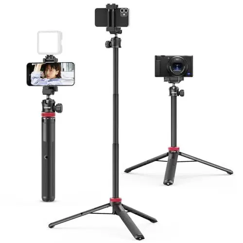 Produktbild: ULANZI MT-44 Handy Kamera Stativ 147cm 2in1 Selfie Stick Fernbedienung, 360° Kugelkopf, Cold Shoe Handyhalterung, 1/4