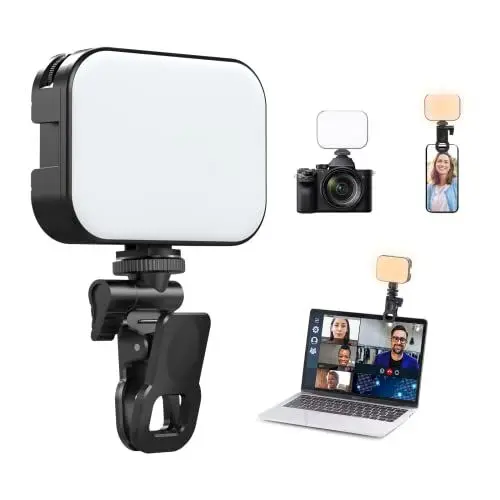 Produktbild: ULANZI VL100X Selfie Licht mit Clip, LED Videoleuchte mit 2000mAh Akku, Kamera Licht dimmbare 2500-6500K, CRI 95+, 3 Lichtmodi, Mini Videolicht für Handy, Tablet, iPad, Laptop, YouTube, TikTok