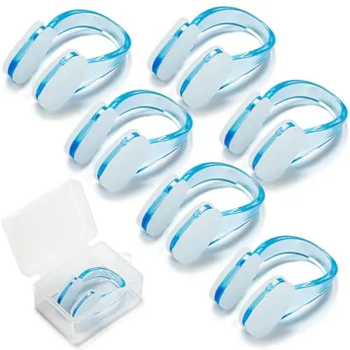 Produktbild: Ulawellor Nasenklammer Schwimmen 6 STK Schwimm Nasenklammer Anti-Rutsch Schwimmzubehör mit Aufbewahrungsbox,Training Protector Nase Clips für Erwachsene Kinder Schwimmen Anfänger Profischwimmer