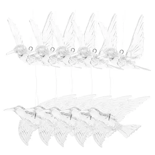 Produktbild: ULDIGI 10stücke Teiliges Hummingbird Deko Elegante Acryl-hängedekoration Für Hochzeiten Heim Und Garten Transparente Ornamente Für Und Deckenverzierung