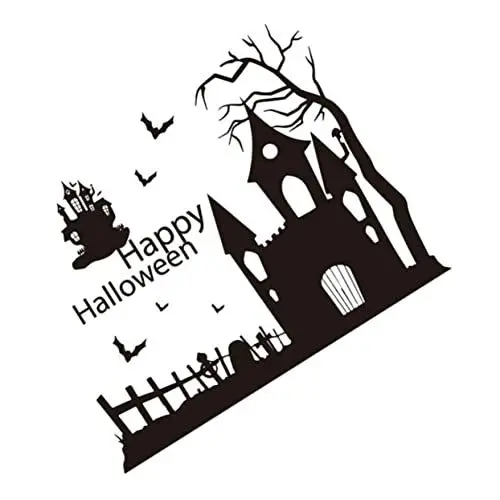 Produktbild: ULDIGI 1 Satz Halloween Wandaufkleber Halloween Wandabziehbilder Party Wanddekorationen Einfach Anzuwenden Und Abzuziehen Aus Pvc-material Selbstklebend Haltbar Für Halloween-außen-deko