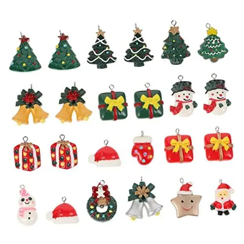 Produktbild: ULDIGI 24 Stück Süße Mini-weihnachtsanhänger Diy-anhänger Materialien Zur Schmuckherstellung Dekorative Ohrringanhänger