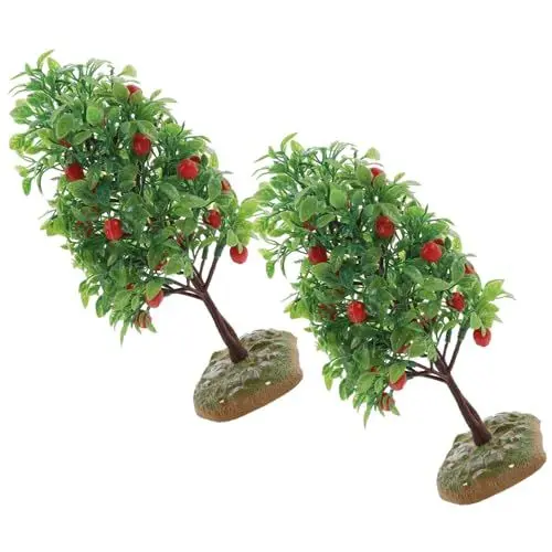 Produktbild: ULDIGI 2St Obstbaum-Modell Schuppenbäume künstlicher Pfirsichbaum Hausdekoration Obstbaumlandschaftsgestaltung künstliches Grün Outdoor-Spielset Obstbaumschmuck Gartenszenen-Layout-Dekor