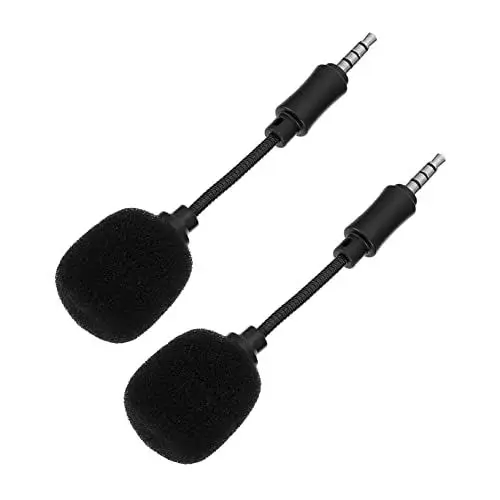 Produktbild: ULDIGI Mini-Mikrofon mit Geräuschunterdrückung 2 Stück Inline-Mikrofon Gewindeanschluss omnidirektionales PC-Mikrofon für Laptop Handy Aufnahme von -Gesang