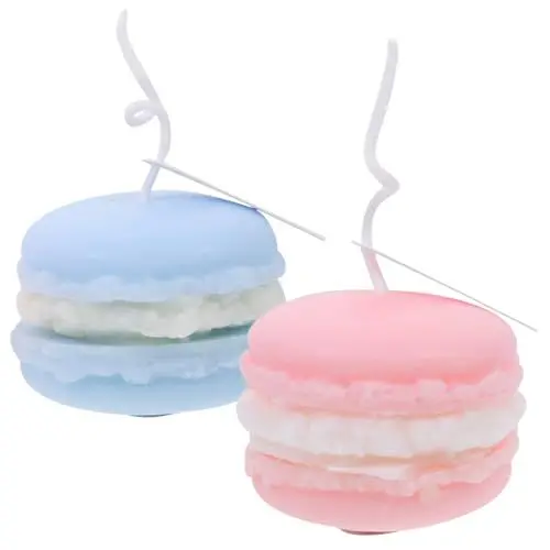 Produktbild: ULDIGI 2er Satz Duftkerzen Macaron-form Dekorative Kerzen Mini-duftkerzen Tischkerzen Aroma-kerzen