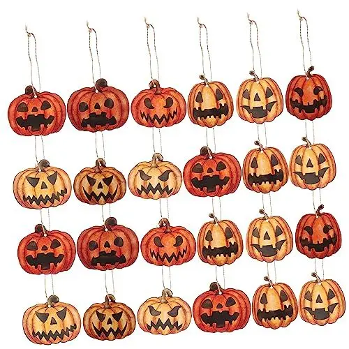 Produktbild: ULDIGI 36st Anhänger Aus Kürbispapier Halloween- -ausschnitte Kürbis-flagge Kürbis-geschenkanhänger Hängendes Kürbisbanner Halloween-thema-anhänger Kürbisanhänger Zum Aufhängen