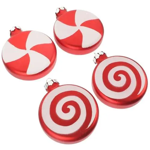 Produktbild: ULDIGI Christbaumkugeln-Set 4-teilig Bemalt Hängende Süßigkeiten-Ornamente Sicheres Und Sanftes Material Für Partydekorationen