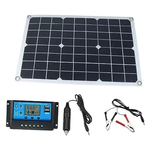 Produktbild: ULDIGI Autobatterie Solarladegerät Handy ladegerät Cargador de Pilas Wiederaufladbare solarpane solrlichterketten Solarzellenpanel mit Controller Solarladegerät für den Außenbereich Black