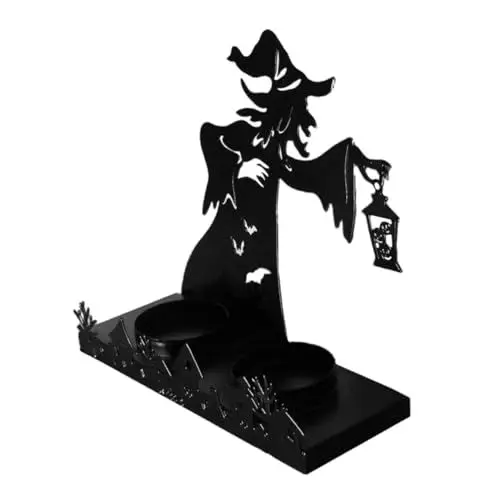 Produktbild: ULDIGI Kerzenhalter Aus Eisen Für Tischdekoration Vintage-Design Für Wohnzimmer Kerzenständer Für Stumpenkerzen Halloween-Dekoration Indoor-verwendung
