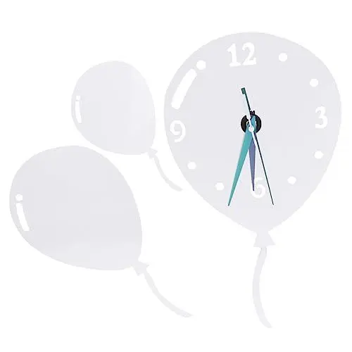 Produktbild: ULDIGI klebende Uhr dekorative Uhr für zu Hause 3D-Wanduhr Wanduhren große 3D-Spiegeluhr rahmenlose DIY wanduhr Acryl-Wanduhr Ballonuhr DIY Spiegeluhr Spiegelklebeuhr Silver