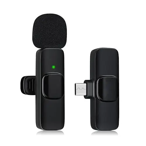 Produktbild: ULEMONDEE Mikrofon Kabellos Bluetooth Handy Mini Mikrofon Für Aufnahme Videoaufzeichnung YouTubeStreaming/Vlog, Rauschunterdrückung (USB-C with 1Mic)