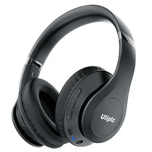 Produktbild: Uliptz Bluetooth Kopfhörer Over Ear, 65 Stunden Spielzeit Kopfhörer Kabellos mit 6 EQ-Modi, HiFi-Stereo Faltbares Bluetooth 5.3 Wireless Headphones für Reisen/Büro/Handy/PC (Schwarz)