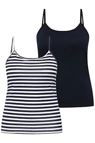 Produktbild: Ulla Popken Damen 2er Pack, Spaghetti-Hemdchen Unterhemd, Nachtblau, 46-48