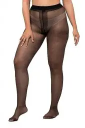 Produktbild: Ulla Popken Damen Feinstrumpfhose mit Laufmaschenstopp, Ernergy Support, 20 den Strumpfhose, 20 Denier, schwarz, 40-42