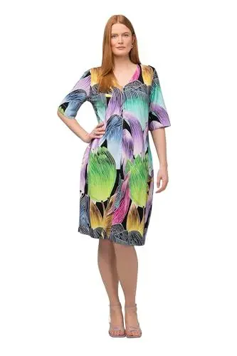 Produktbild: Ulla Popken Damen Mit Reißverschluss Kleid, Schwarz, 62-64 EU