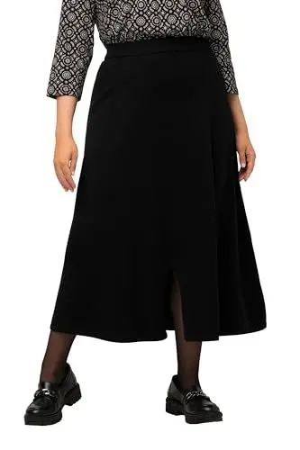 Produktbild: Ulla Popken Damen Strickrock Rock, schwarz, 54-56