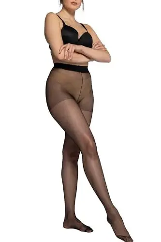 Produktbild: Ulla Popken Damen Strumpfhose, 3er Pack, Schwarz, 56-58 EU