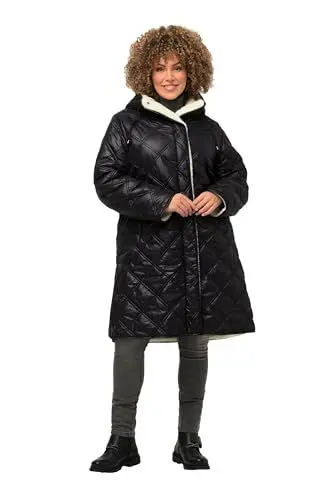 Produktbild: Ulla Popken Damen Wende-Steppjacke mit Fake fur Jacken, vanille, 50-52