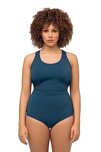 Produktbild: Ulla Popken, Damen, große Größen, Badeanzug, Zierknoten, Softcups, Zierbänder