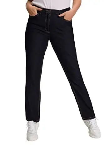 Produktbild: Ulla Popken Damen große Größen Übergrößen Plus Size Jeans Mandy, gerades Bein, Stretch, 5-Pocket-Form Dark Blue Denim 44 702859903-44