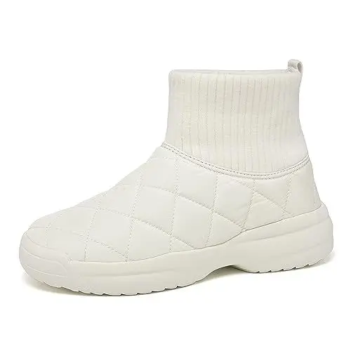 Produktbild: Ulogu Winterschuhe Damen Gefüttert Stiefel Warm Winterstiefel Wasserdicht Winter Stiefel, Weiß, Size 38