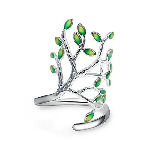 Produktbild: Uloveido Baum des Lebens einstellbare Größe Ring für Frauen, Blätter Form offenen Ring für Mädchen HR303